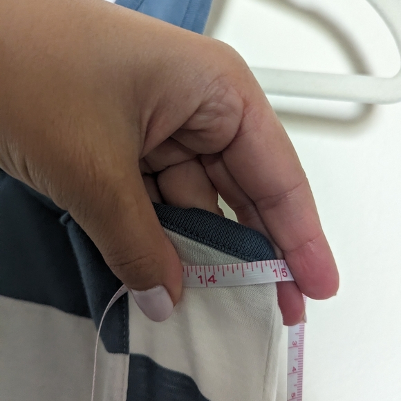 ATM Navy & Blue Striped Pocket Midi Dress Sleeveless Medium - Picture 7 of 7